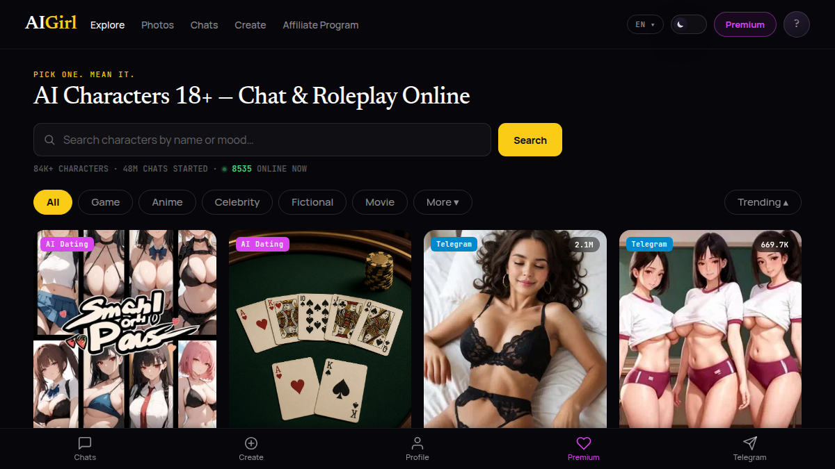 AI Girl 网站预览