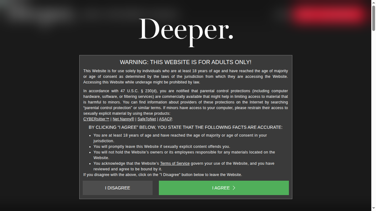 Deeper.com 网站预览