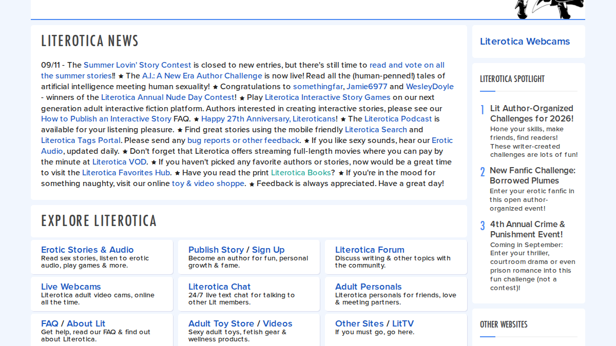 Literotica 网站预览